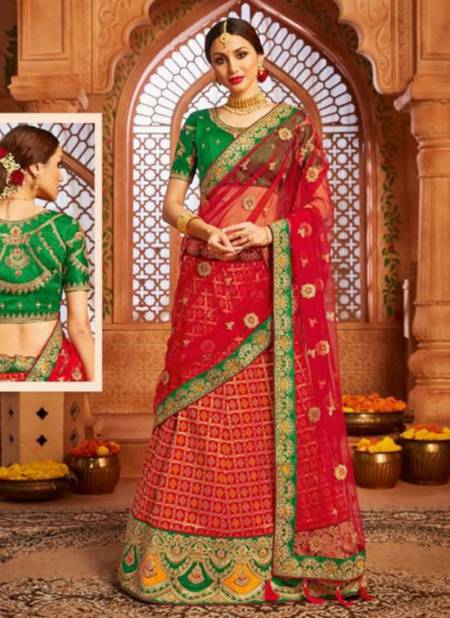 Red Colour Gajraj New Designer Festive Wear Heavy Silk Lehenga Choli Collection 108